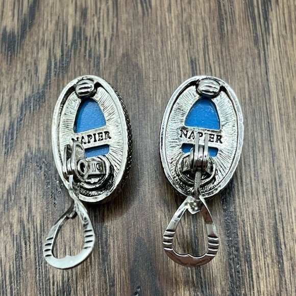 Earrings clip on 3 Pair Napier, Lisner, Marvella Designer gold & silver tone - Picture 4 of 10